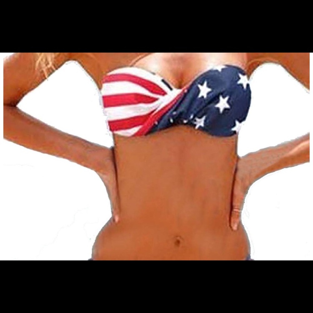 American Flag Bikini Top